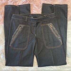 Parallel Straight Leather Zipper Detail Anthropologie Jeans NWOT Size 6
